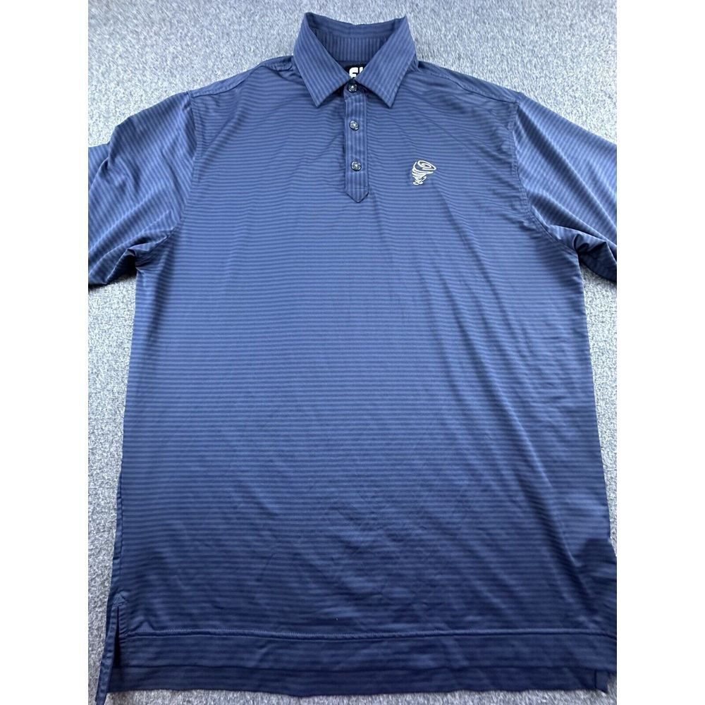 FootJoy Polo‎ Mens Large Blue FJ Shirt The Twister Embroidered Logo Short Sleeve